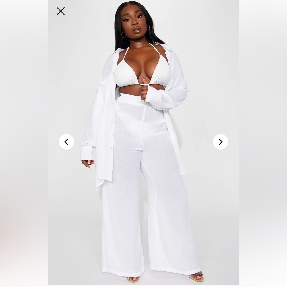 NWT Fashionnova linen beach cover up set